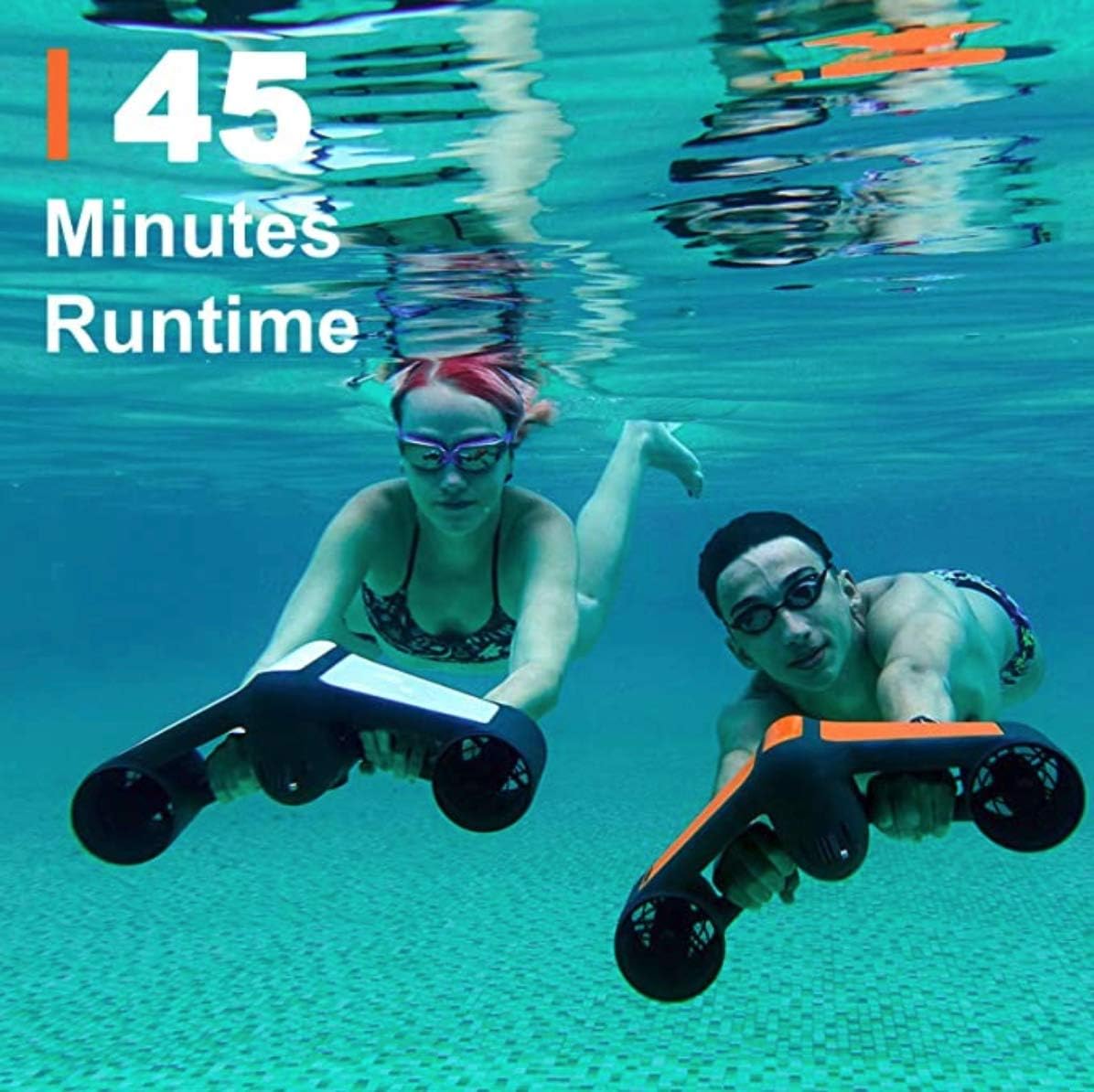 S1-Pro Underwater Sea Scooter Dual Motors 2-Speed for Water Sports Swimming Pool Diving & Snorkeling with Action Camera Mount, Dive Up to164 ft, 4 mph, 45 mins running time, Blue, 19x8x8