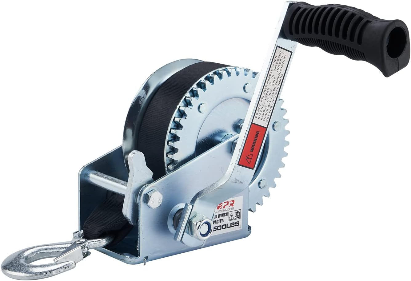 OPENROAD Baot Winch 2500lbs Hand Winch, with 32ft Steel Cable and 2 Speed switchable, for Boat Trailer Towing Winch Pack of 2