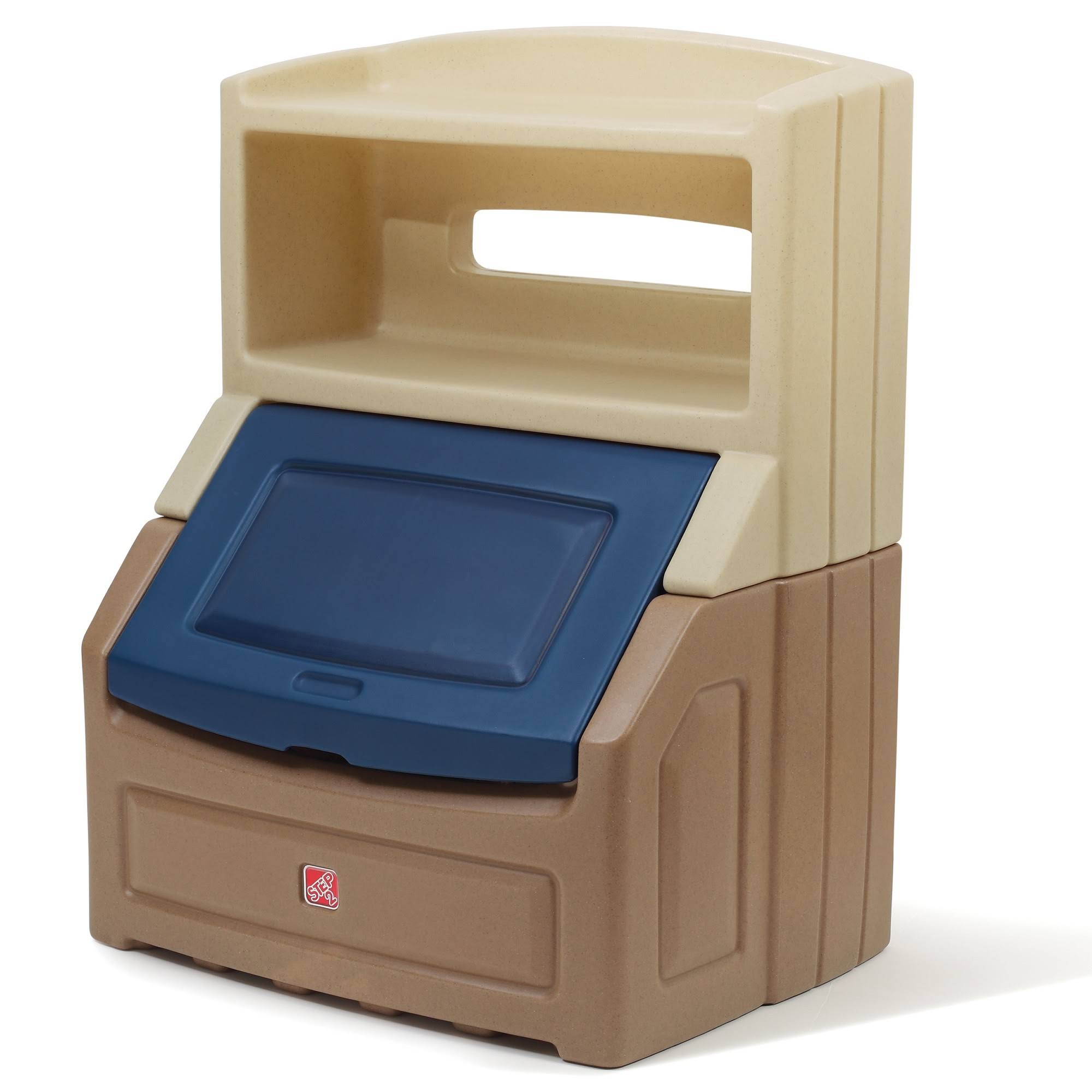 Step2 Lift and Hide Bookcase Storage Chest, Blue/Tan