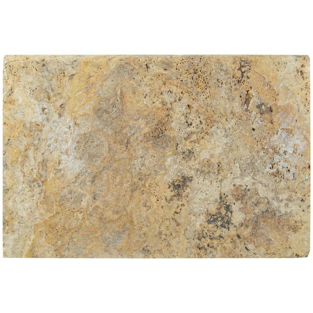 MS International Inc LCOPTSCA1624HUP 16 in. x 24 in. Tuscany Scabas Gold Travertine Pool Coping (10-7 Sq. ft./Pallet)