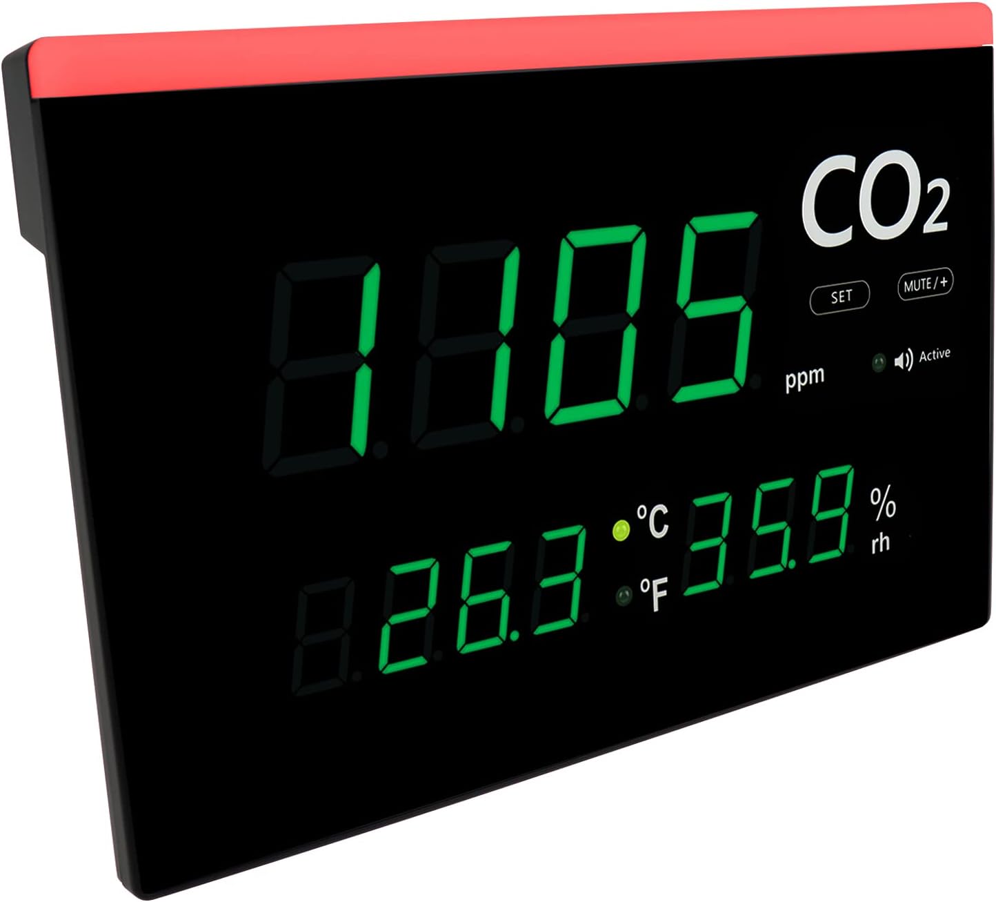 Carbon Dioxide CO2 Detector CO2 Monitor CO2 Meter Tester Sensor Temperature Humidity Indoor 9999ppm NDIR Air Quality IAQ Handheld Portable Digital Wet Bulb
