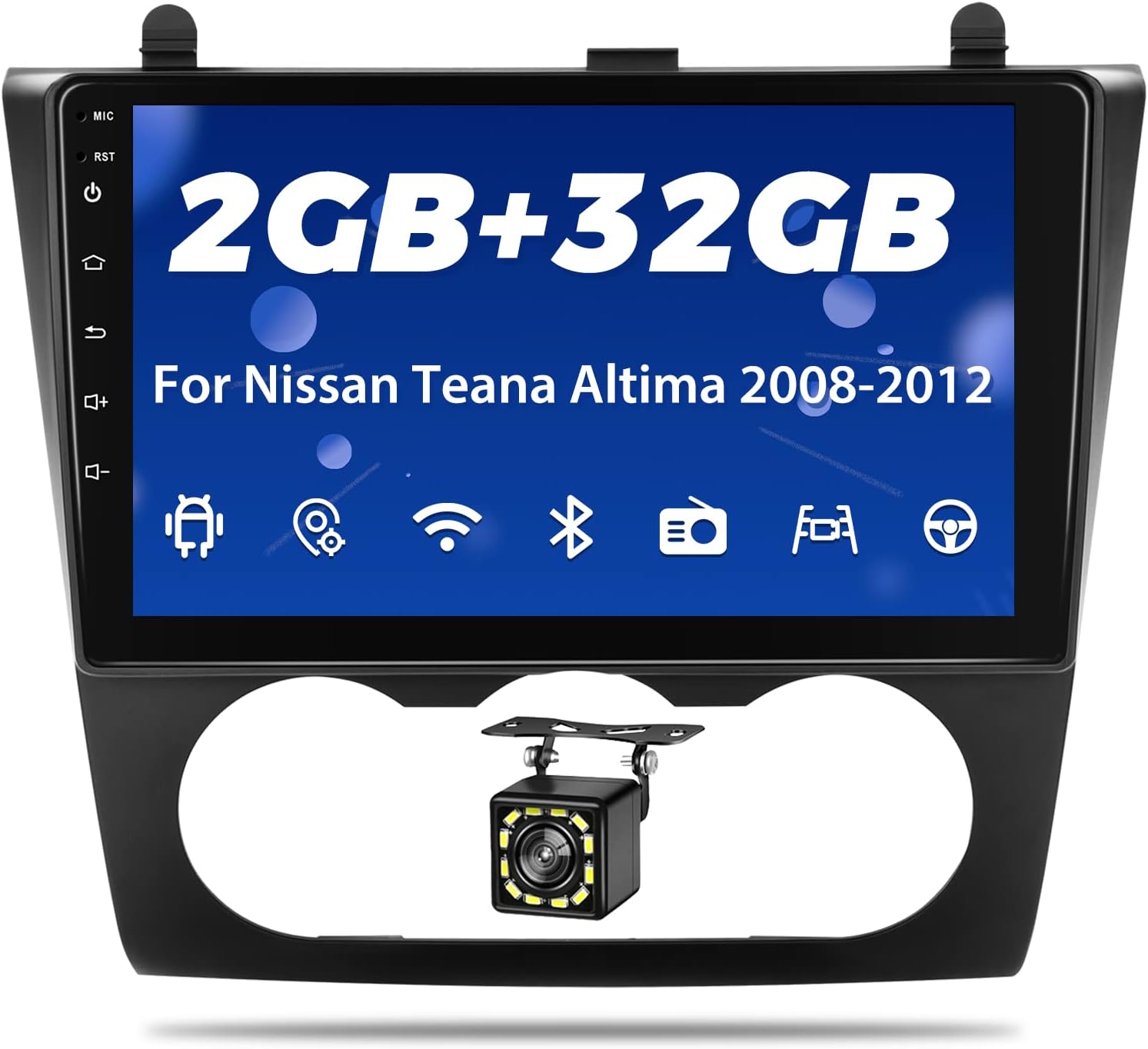 [2G+32G] 9 Inch Android Car Stereo for 2008-2012 Nissan Altima Radio Touchscreen Stereo with Navigation WiFi Bluetooth, Nissan Altima Stereo with Backup Camera, SWC