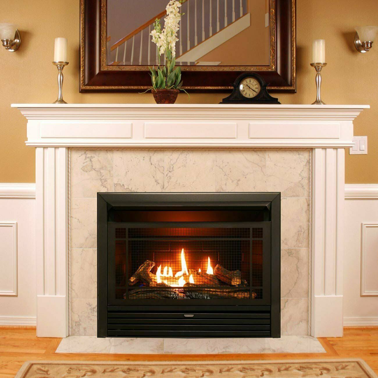 Duluth Forge Dual Fuel Ventless GAS Fireplace Insert - 26,000 BTU, Remote Control FDF300R