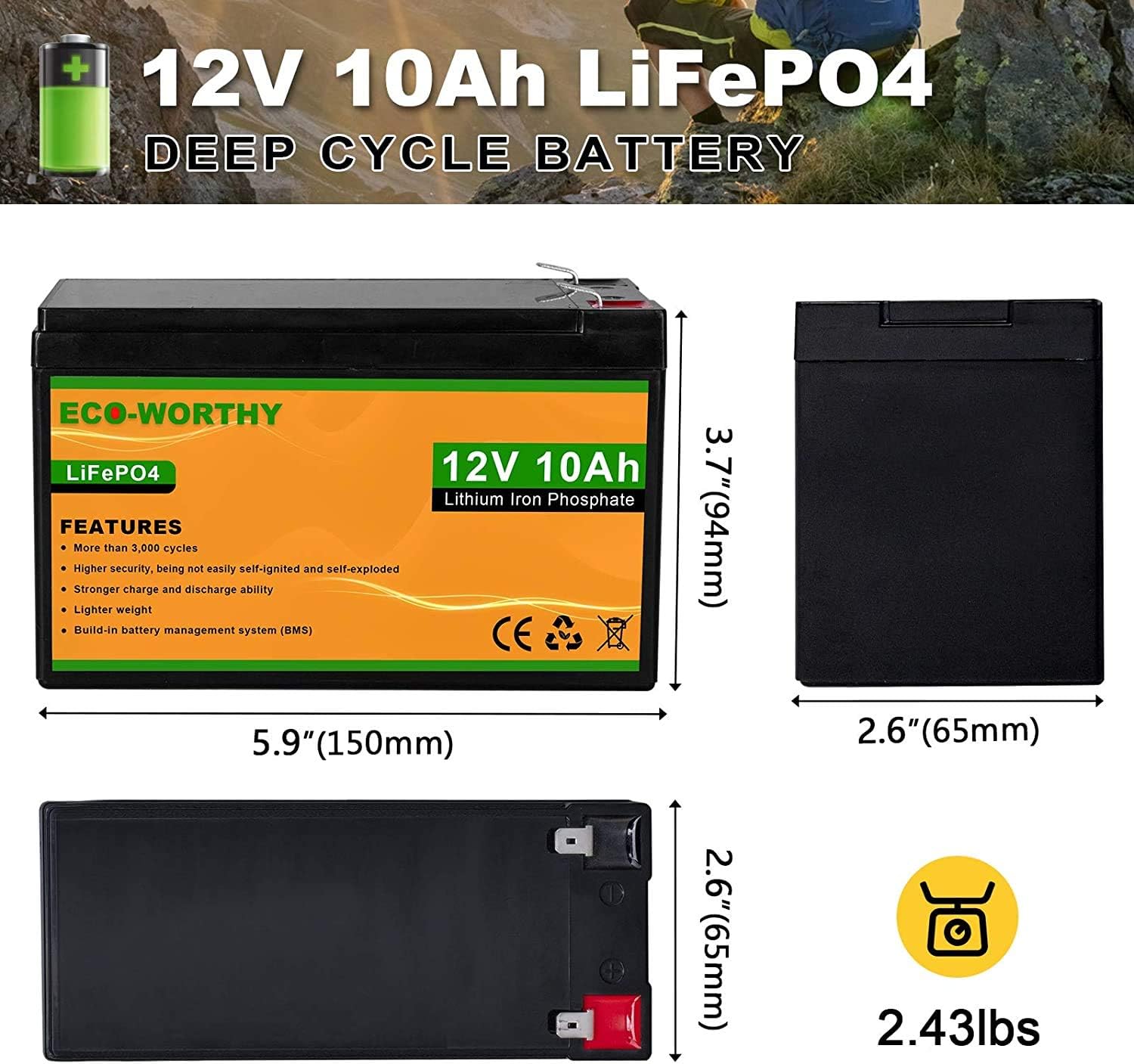 ECO-WORTHY 25 Watts 12V Off Grid Solar Panel SAE Connector Kit: Waterproof 25W Solar Panel + SAE Connection Cable +10A Charge Controller for Car RV Marine Boat 12 Volt Battery