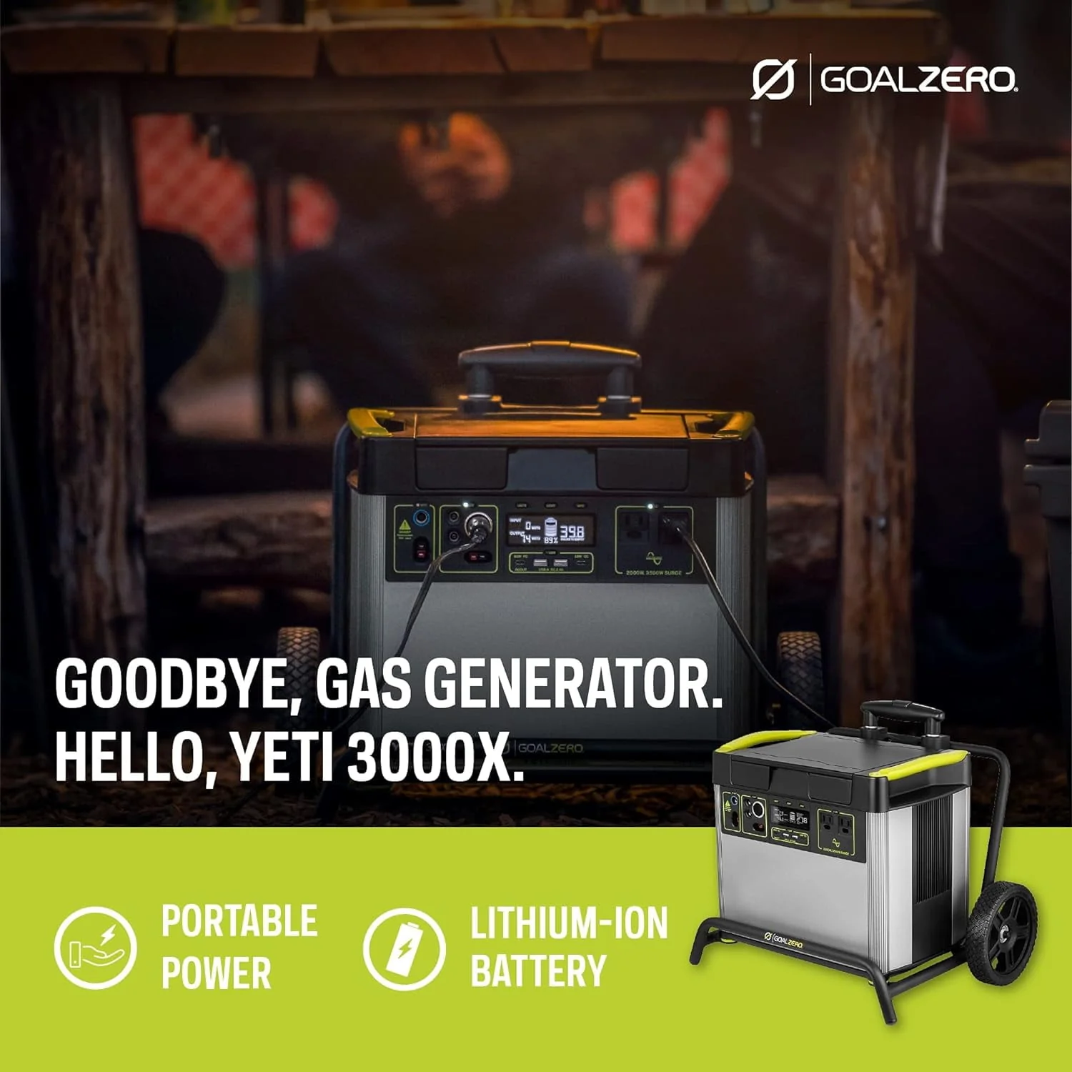 Goal Zero Yeti 3000X Portable Power Station 3032Wh Lithium Battery Generator 2000 Watt AC Inverter Home Backup