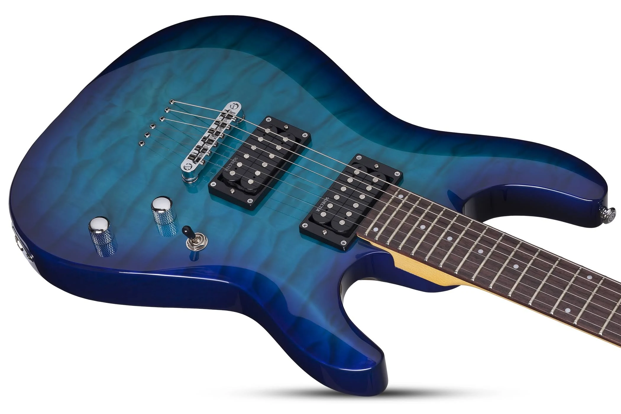 Schecter Guitar Research C-6 Plus Electric Guitar Ocean Blue Burst