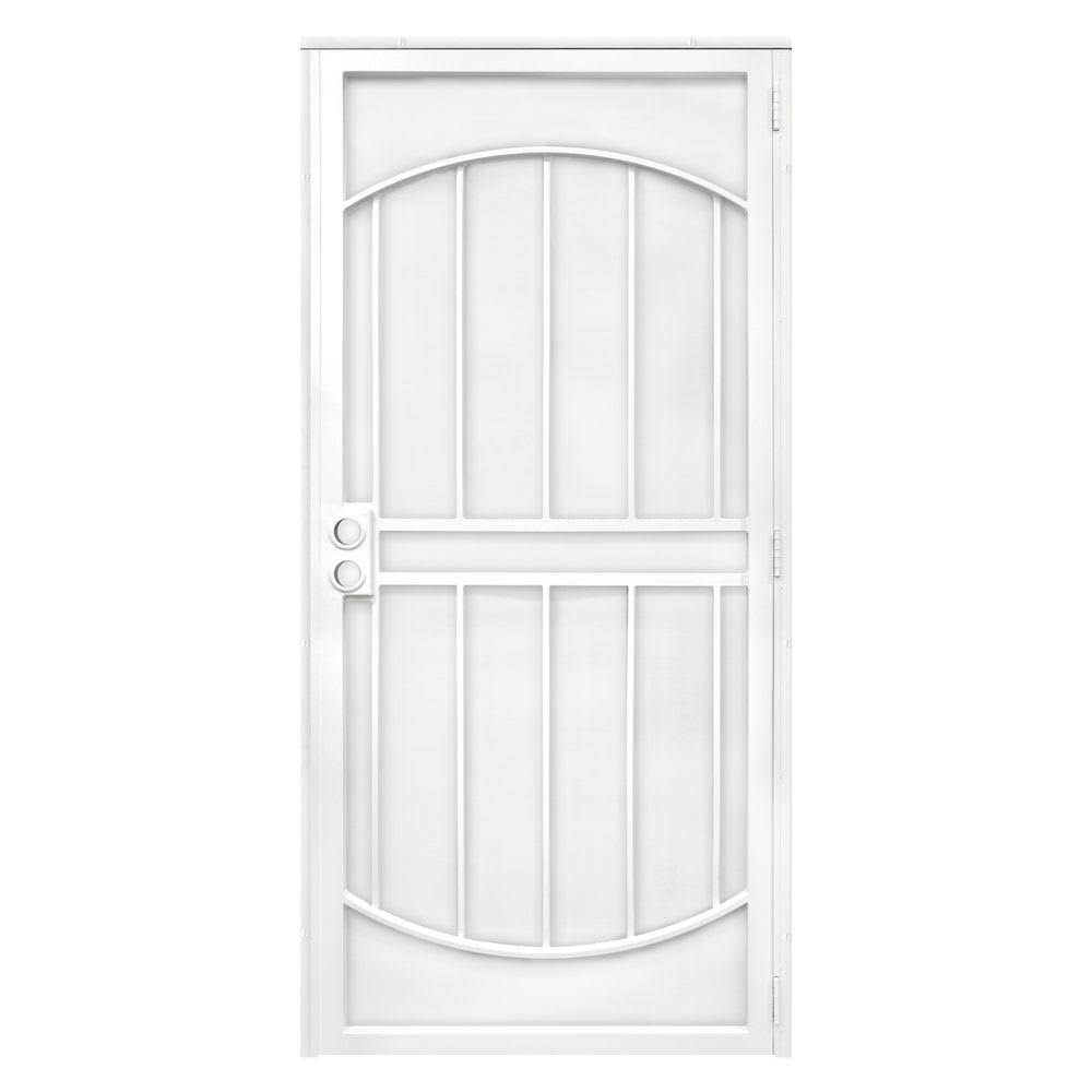 Titan 36 in. x 80 in. ArcadaMAX White Surface Mount Outswing Steel Security Door with Perforated Metal Screen, IDR06400364001