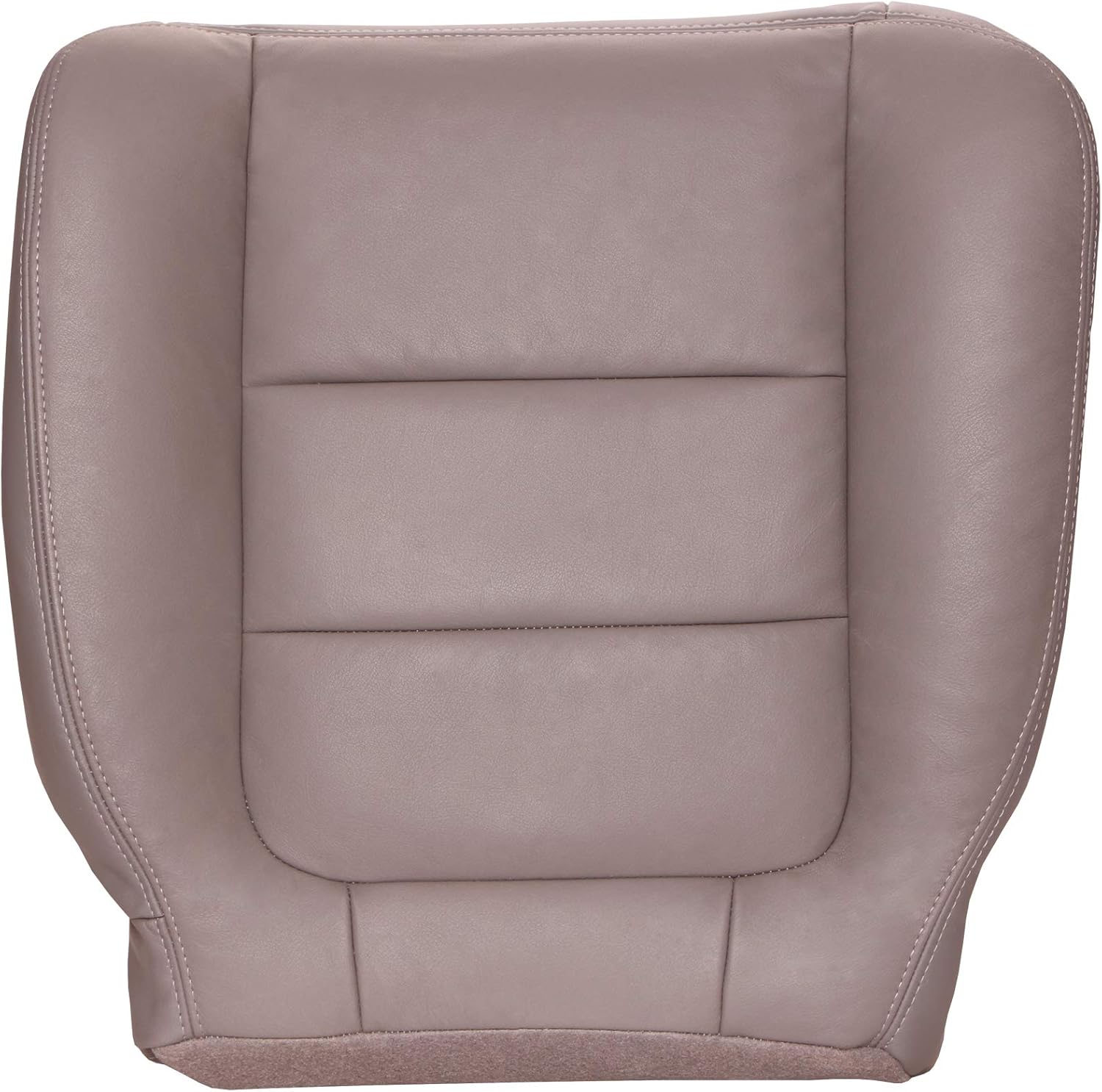 The Seat Shop Passenger Bottom Replacement Leather Seat Cover - Medium Pebble Tan (Flare Seam) (Compatible with 2005-2007 Ford F250 and F350 Super Duty Lariat Extended Cab)