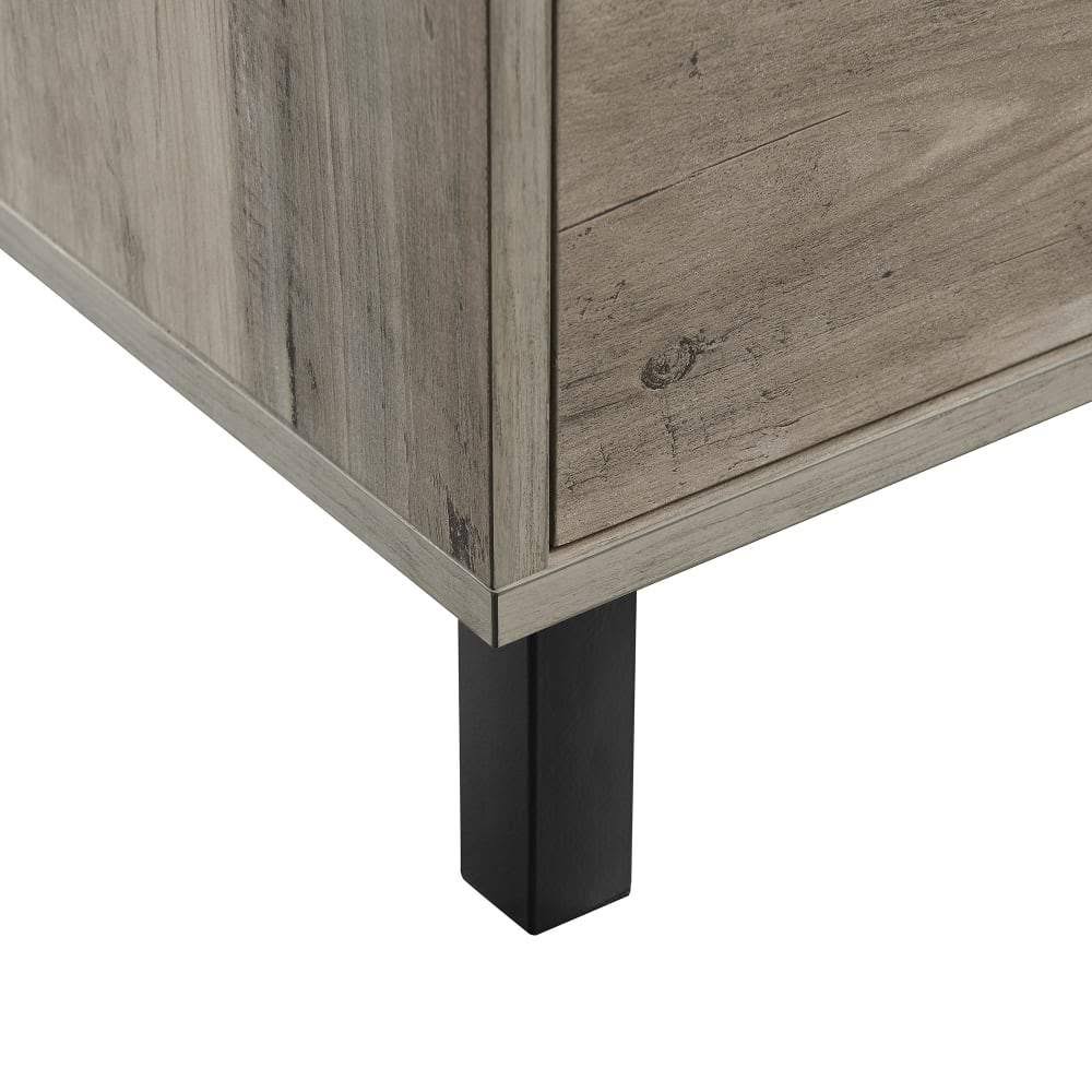 Walker Edison 68x22 Glass Door Storage Hutch - Dark Walnut