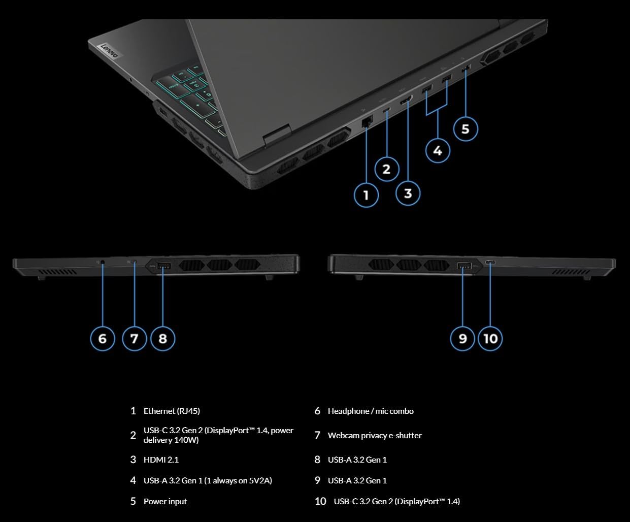Lenovo Legion Pro 7 Gen 8 AMD 16" Gaming Laptop (2024 Model) AMD Ryzen 9 7945HX 16C, NVIDIA GeForce RTX 4090 16GB, 32GB RAM, 2TB (1TB+1TB) NVMe SSD, 16.0" IPS QHD+ 500 nits 240Hz, Windows 11 Home