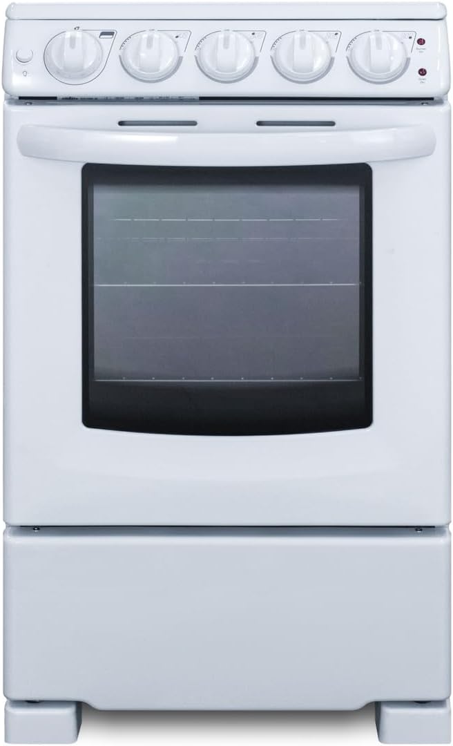 Summit REX2051WRT 20"" Freestanding Electric Range with 4 Elements 2.3 cu. ft. Oven Capacity Smooth Ceramic Glass Top ADA Compliant Hot Surface Indicator in White