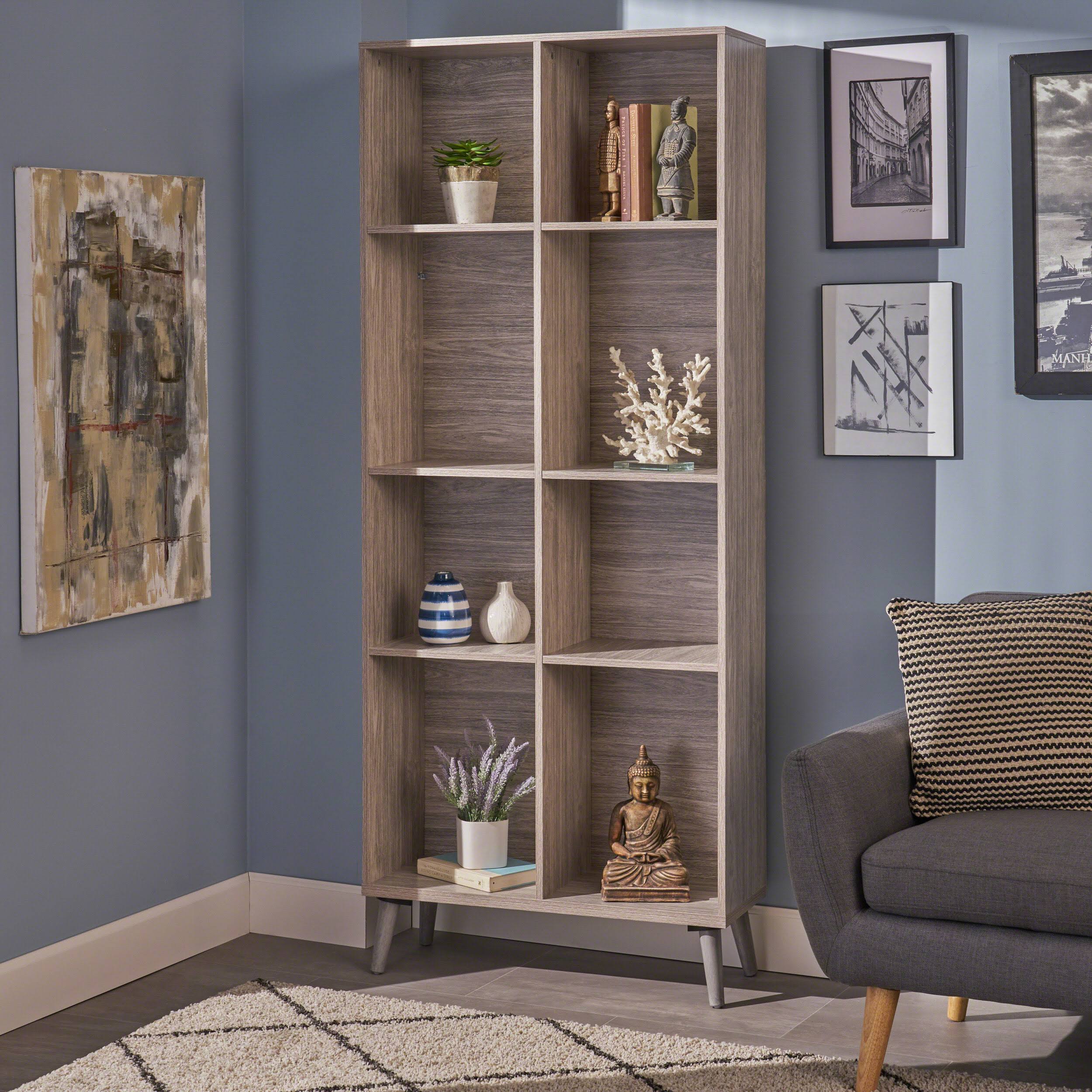 Eloise Mid Century Finished Faux Wood Bookcase - Wenge