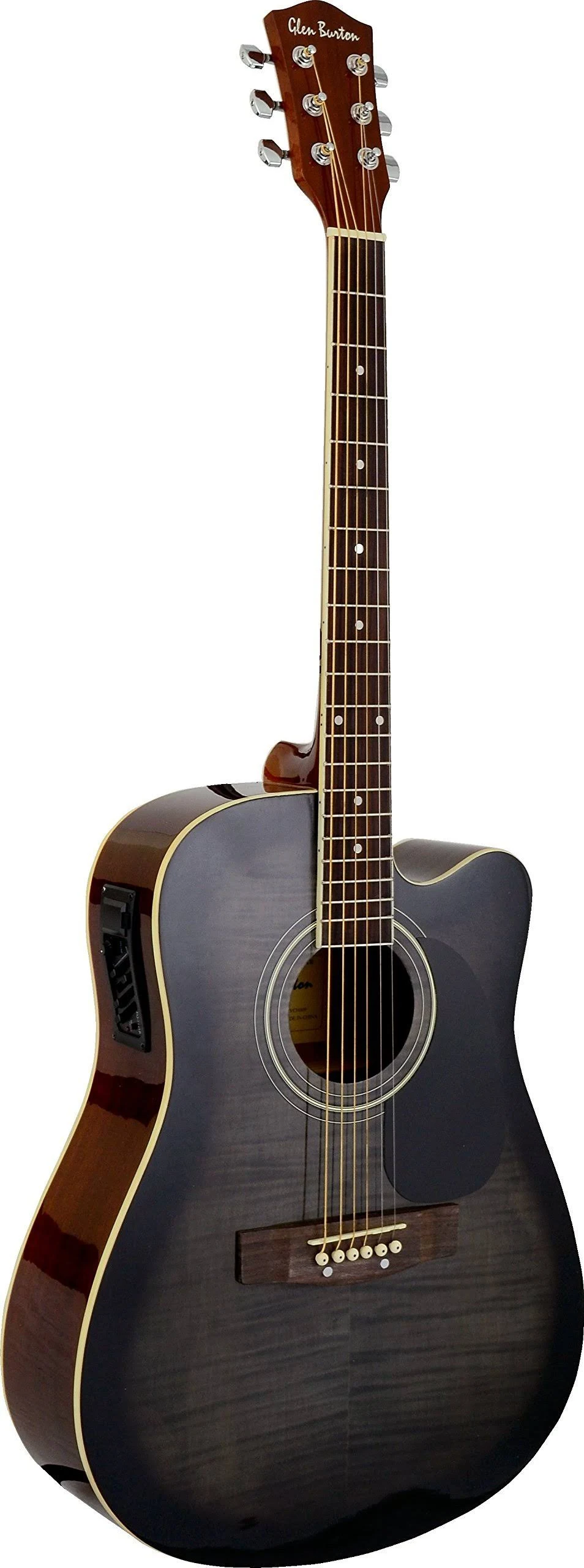 Glen Burton GA204BCO-BK Acoustic Electric Cutaway Guitar - Black