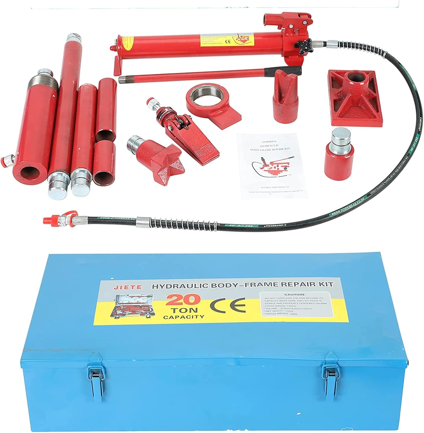 20 Ton Porta Power Hydraulic Jack 2M(78.7 inch) Auto Body Frame Repair Kit Lift Ram for Load Truck Bed Unloader Farm and Hydraulic Ram Equipment Construction