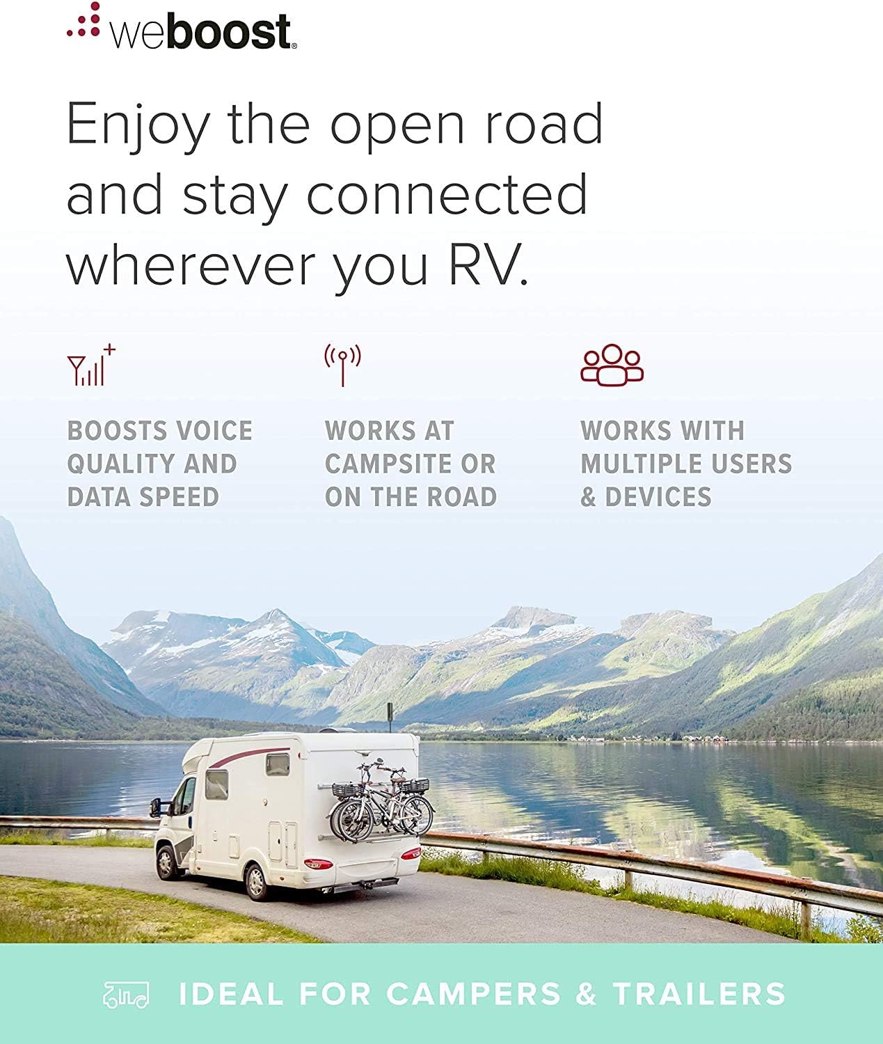 weBoost Drive X RV (471410R) Factory Refurbished RV Cell Phone Signal Booster | RV, Camper & Motorhome | U.S. Company | All U.S. Networks and Carriers | 1 Year Manufacturer Warranty