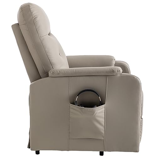 Lift Recliner Chair with Adjustable Angle, Electric Power Lift Chairs Recliners for Elderly with 5 Modes & Side Pocket, Leather Massage Chair Home Theater Seating Single for Living Room, Grey