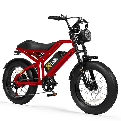 Electric Bike for Adults-1500W Peak Motor 20" Fat Tires 28MPH(Unlock to 35MPH) EBike Moped, 624-1248Wh Removable Battery Bicycle, with Dual Suspension & Brakes Motorcycle, 7-Speed,Spark