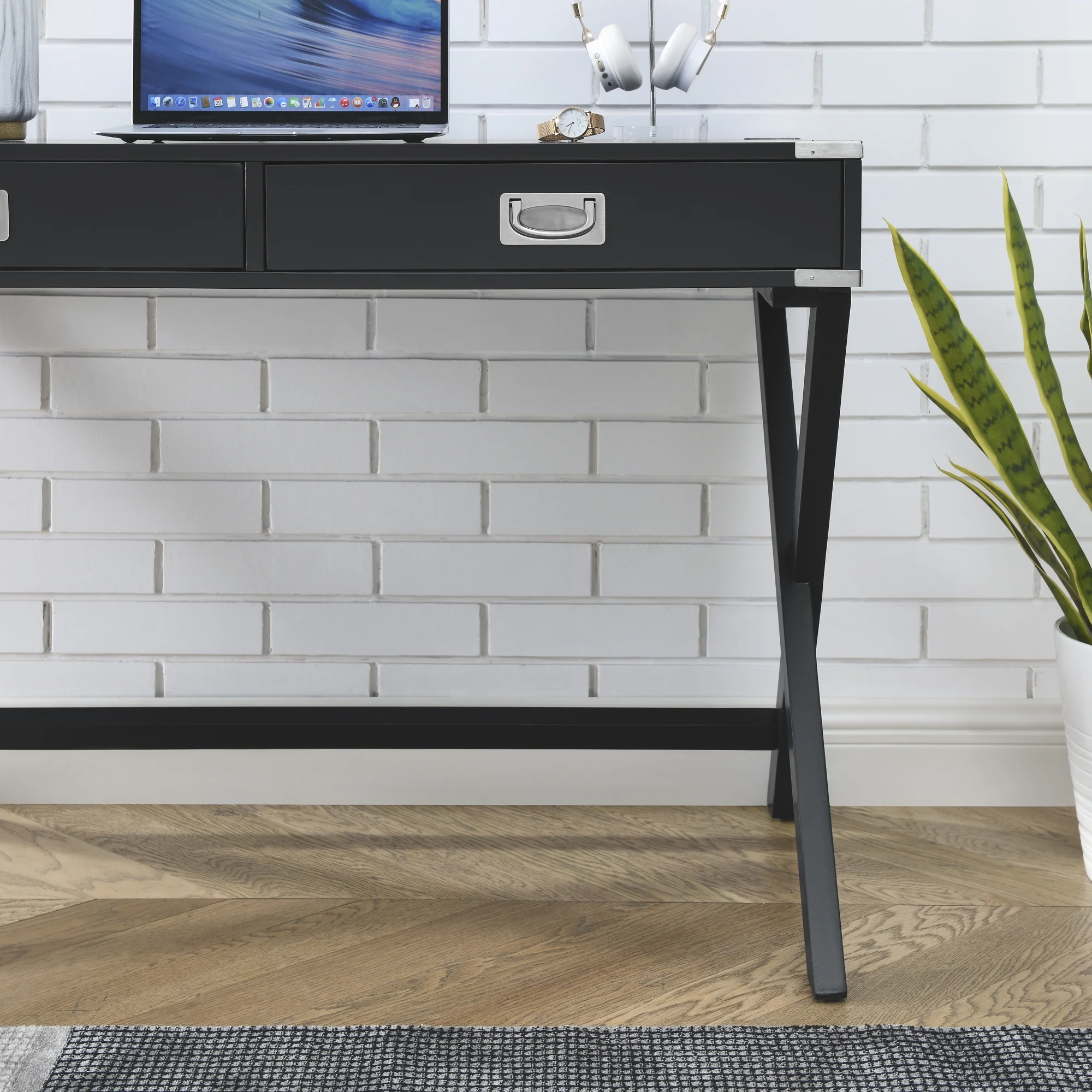 Docooler Solid Wood Computer Desk with Storage and Drawers, Modern Study Table for Home Office, Small Writing