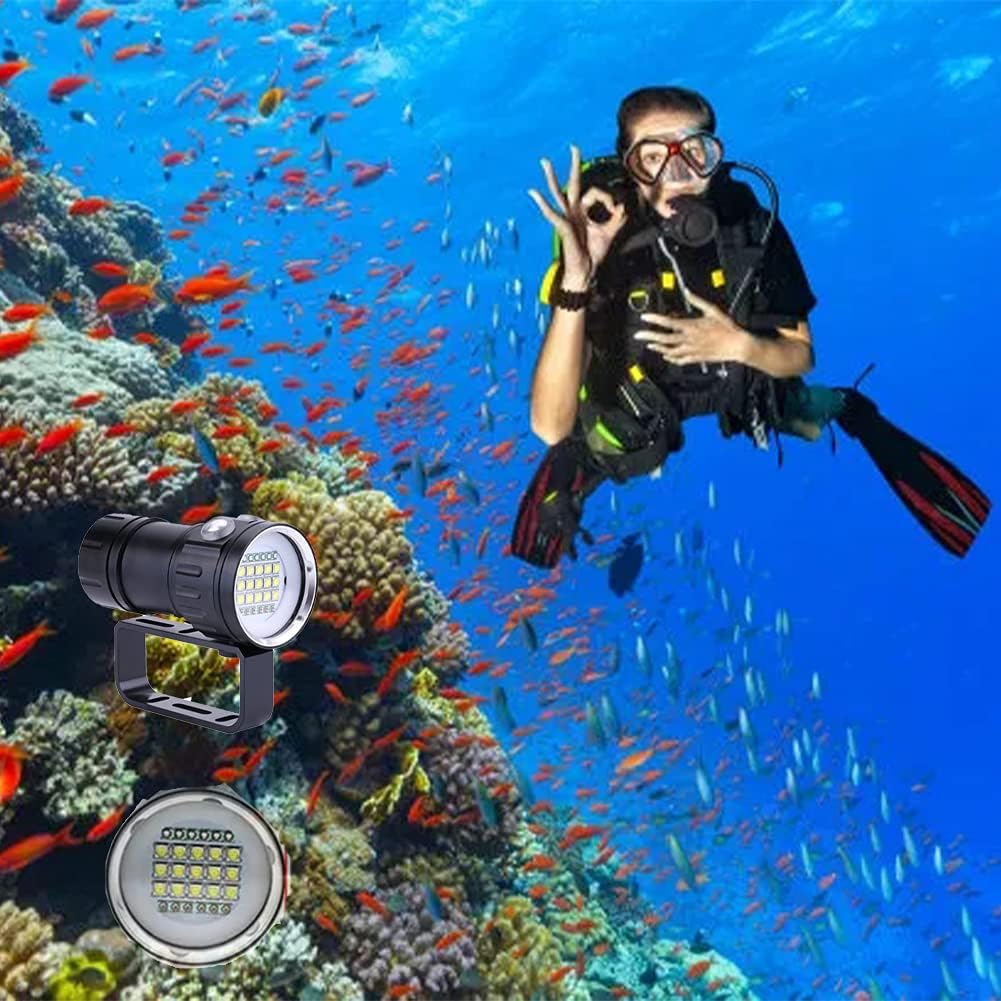 Meisuk Diving Flashlight, 180W 18000 Lumen Diving Lights Underwater Flashlight 80M IPX8 Waterproof Diving Scuba LED Light Pack of 2