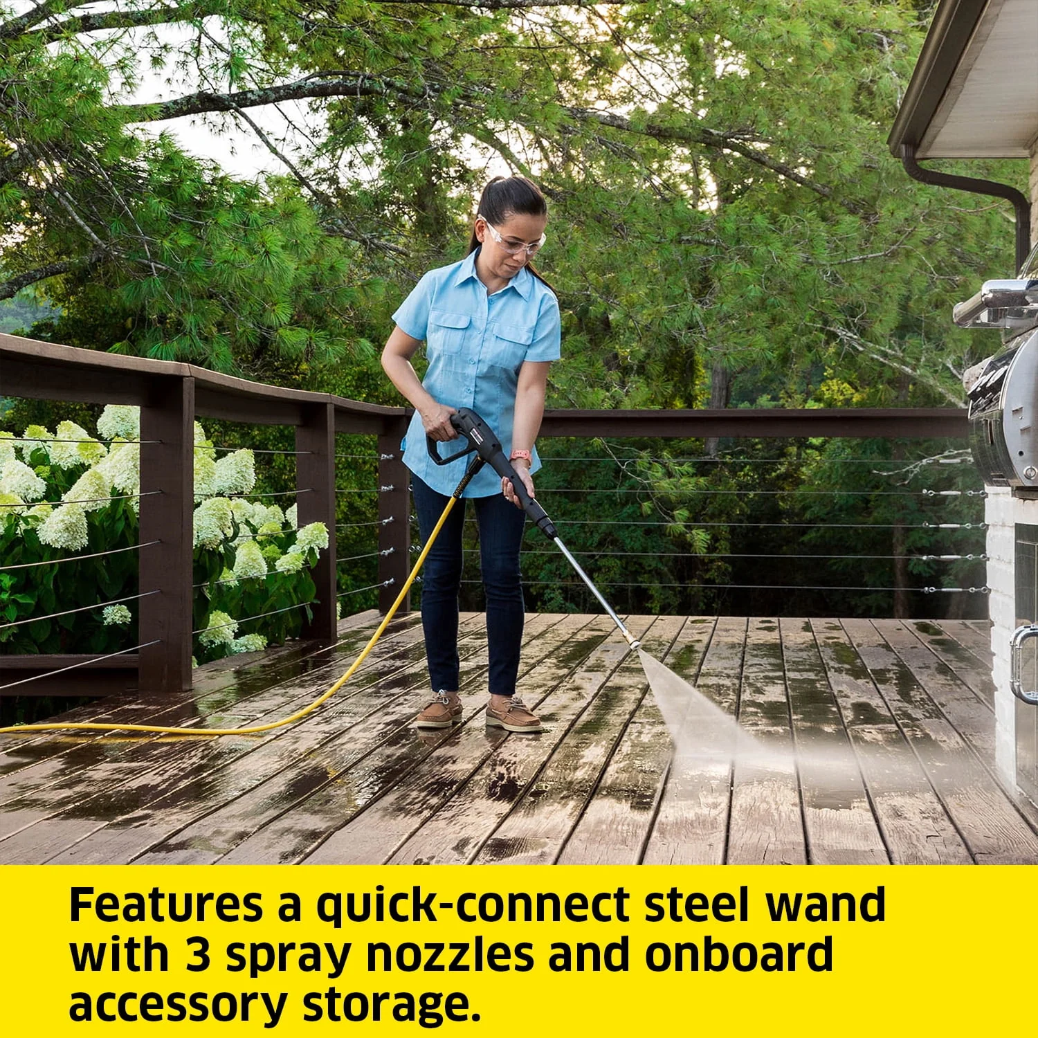 Karcher K1900PS 2375 Max PSI Electric Pressure Washer with 3 Nozzles and Hose, 1.2 GPM, Power Washer