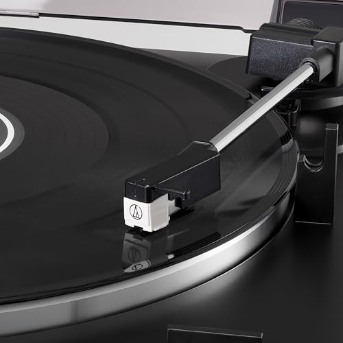 Audio-Technica AT-LP60X-BK Fully Automatic Belt-Drive Stereo Turntable, Black, Hi-Fidelity, Plays 33 -1/3 and 45 RPM Vinyl Records, Dust Cover, Anti-Resonance, Die-Cast Aluminum Platter