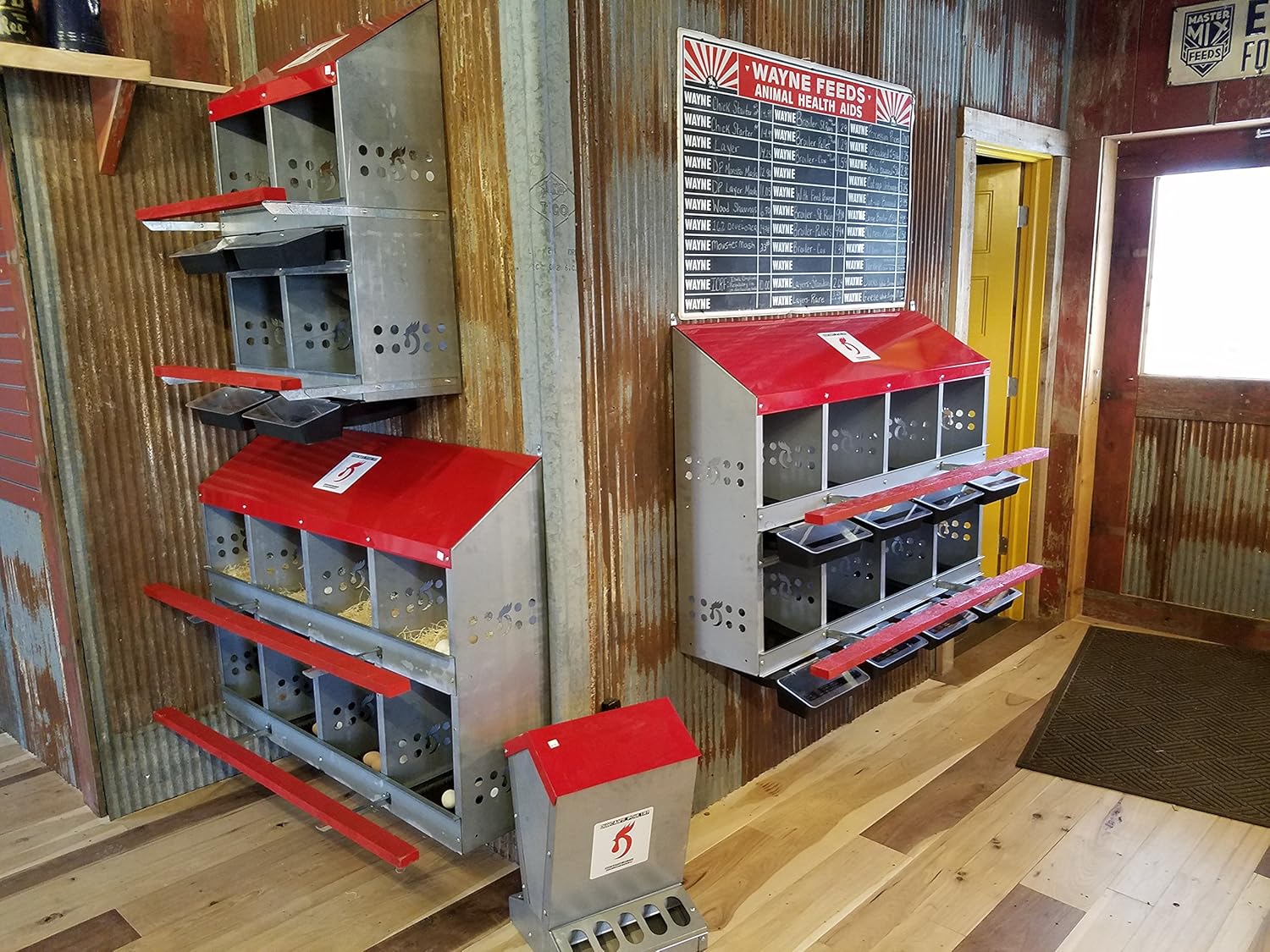 Duncan's Nesting Boxes - 8 Hole Metal Poultry Nest Box for Chickens, Hens, Ducks - Large Egg Laying Boxes - Rust Proofed Construction with Large Vented Holes and Rollout Egg Collection