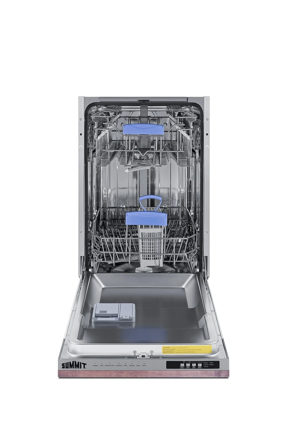 Summit Dw186ntada 18" Wide 8 Place Setting Built-In Top Control Dishwasher - Panel Ready