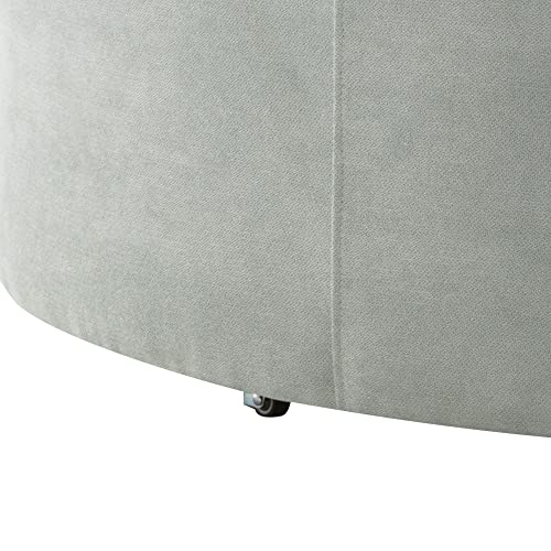 Oversized Swivel Accent Barrel Chair with Storage Ottoman+4 Pillows, Modern Upholstered Comfy Sofa Chaise Leisure Round Lounge Chair for Living Room/Bedroom (38in Beige Corduroy)