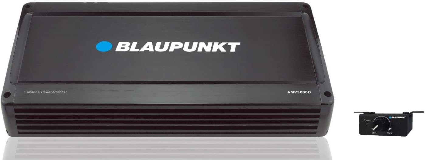 Blaupunkt AMP5000D Car Amplifier 1 Monoblock Class D with Remote Subwoofer Level Control, 5000W