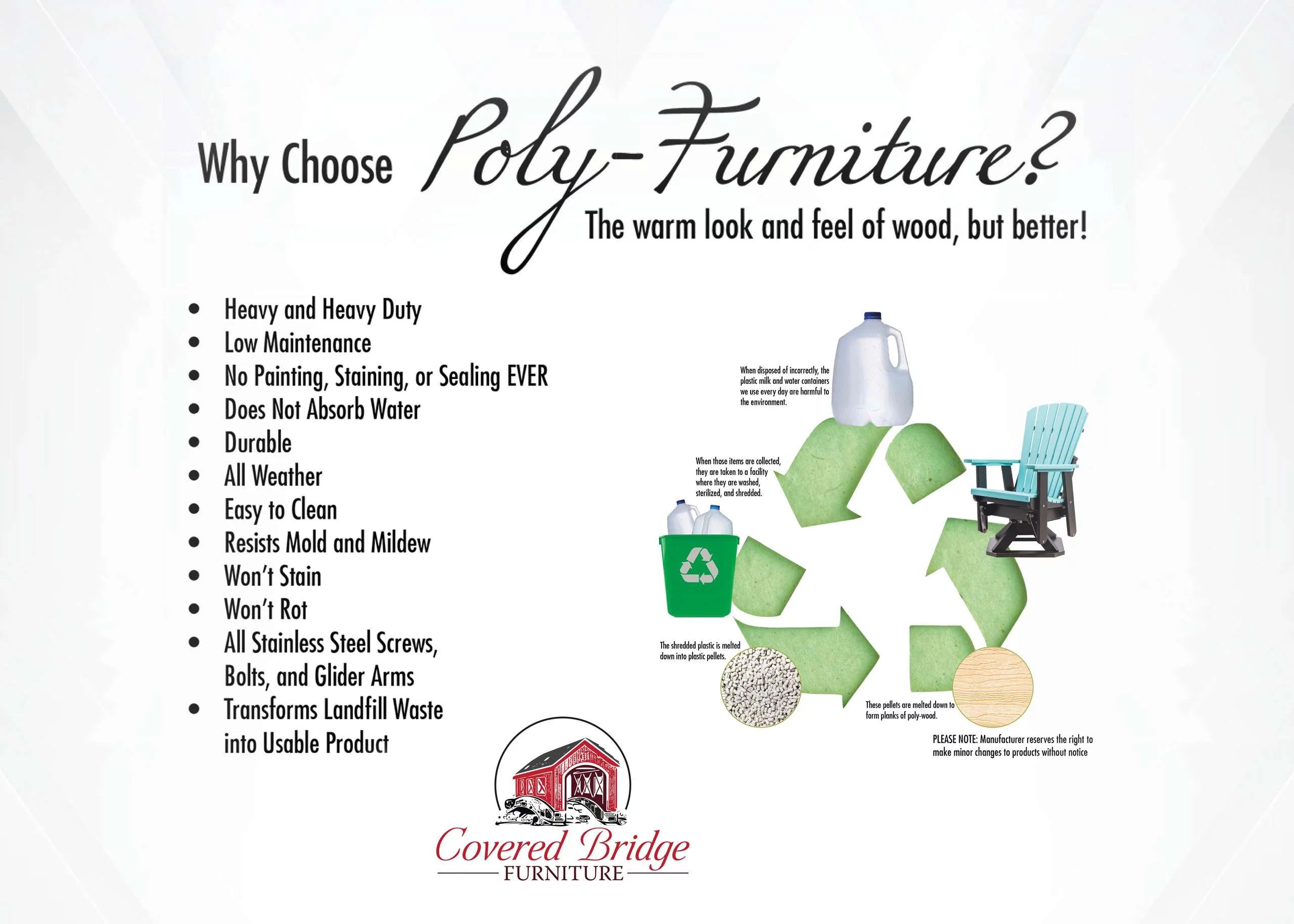 Grand Lake Amish Crafted Poly Outdoor Adirondack Balcony Glider, Cedar on Black