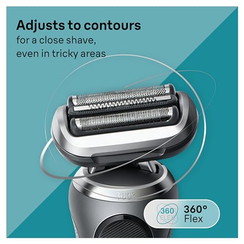 Braun Electric Razor for Men, Waterproof Foil Shaver, Series 7 7075cc, Wet & Dry Shave, With Beard Trimmer, Rechargeable, Clean & Charge SmartCare Center and Travel Case Included, Black"