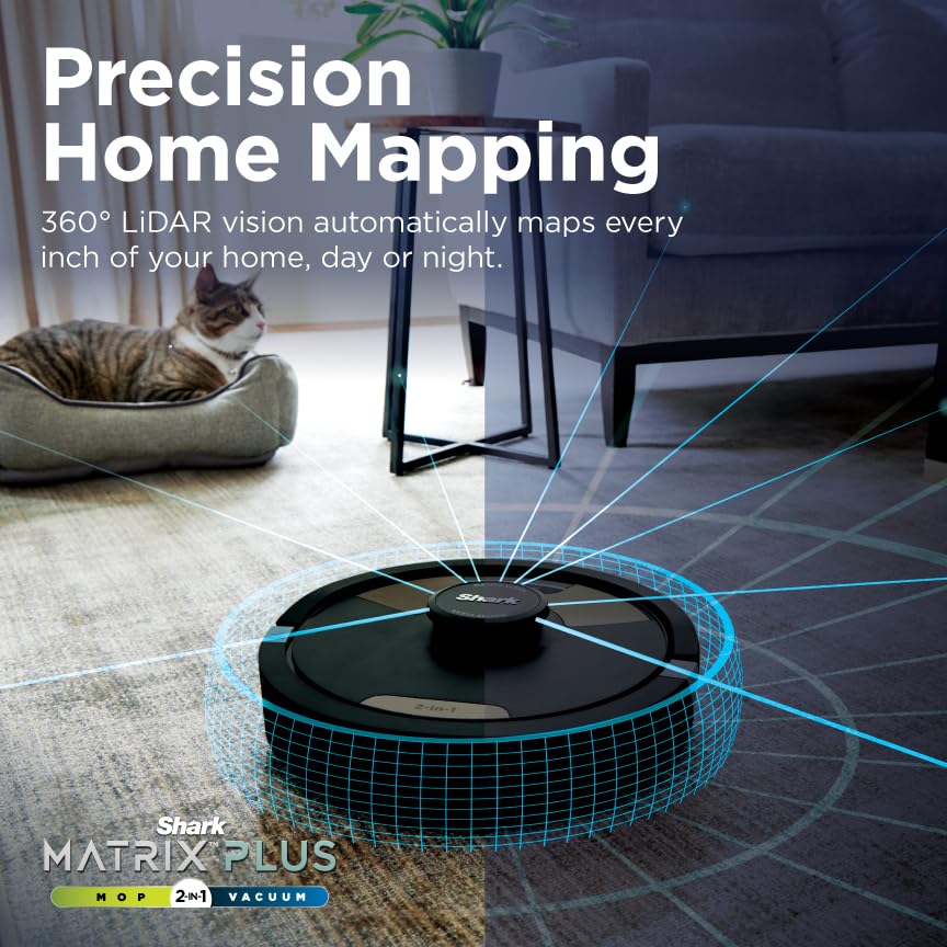 Shark AV752 ION Robot Vacuum, Tri-Brush System, Wifi Connected, 120 Min Runtime, Works with Alexa, Multi Surface Cleaning, White