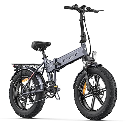 ENGWE Upgraded Folding Electric Bike - 750W Motor, 20" All Terrain Fat Tires, 7 Speed Gear E-Bike with Removable Lithium Battery - Perfect for Mountain, Beach, and City Riding with Speeds up to 26MPH - Ideal for Adult Adventurers