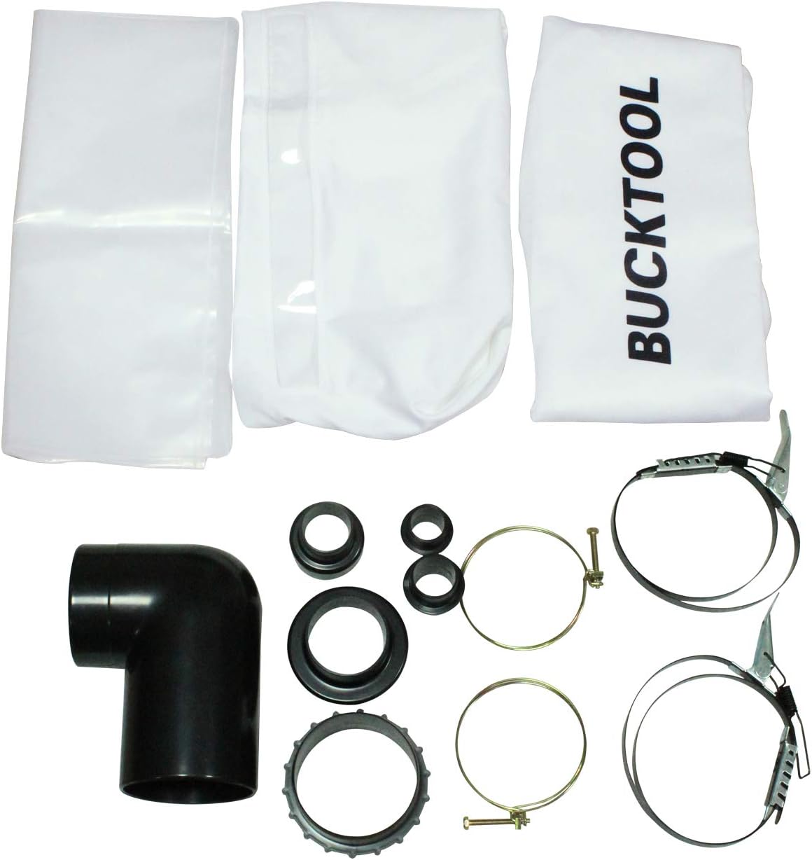 BUCKTOOL 1.2 HP Auto Start 750CFM Dust Collector with 3 Dust Collection Bag, 5.4 Cubic Bag Capacity and 5 PCS Reducer for Woodworking DC50