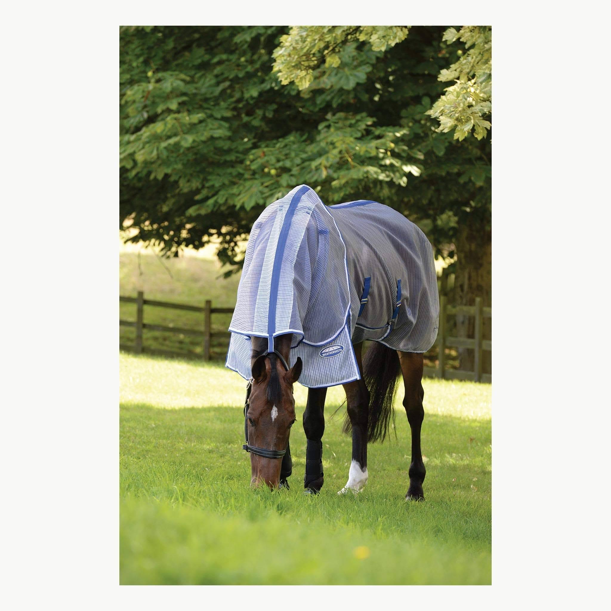 Weatherbeeta ComFiTec Ripshield Plus Detach-A-Neck Fly Sheet - White/Blue