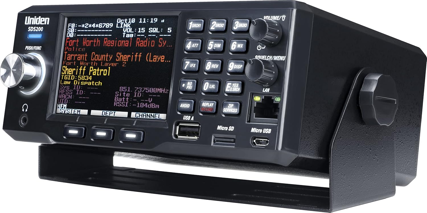Uniden SDS200 True I/Q™ TrunkTracker X Base/Mobile Digital Scanner. Incredible Digital Performance. TrunkTracker X Technology Provides The Best Digital Decode Performance in The Scanner Industry.