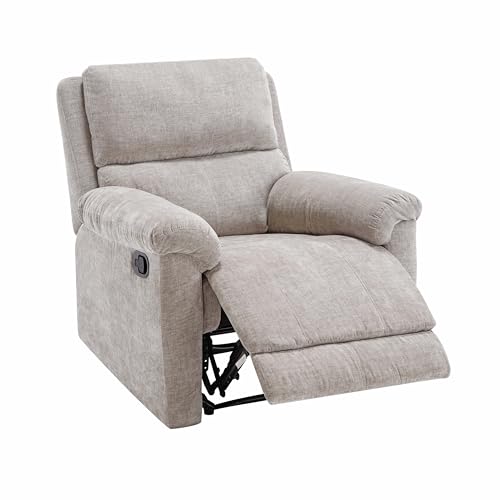 MINCETA Recliner Chairs,Modern 5" Wall Hugger Nursery Recliner with Overstuffed Arm and Back for Living Room,PU Leather in Brown