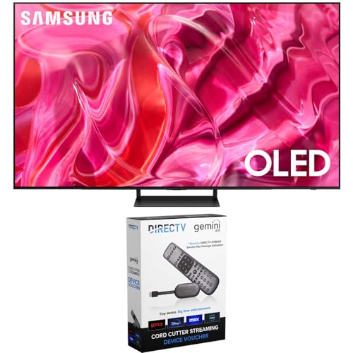 SAMSUNG S90CA OLED 4K Smart TV Cord Cutting Bundle with DIRECTV Stream Device Quad-Core 4K Android TV Wireless Streaming Media Player (2023 Model)