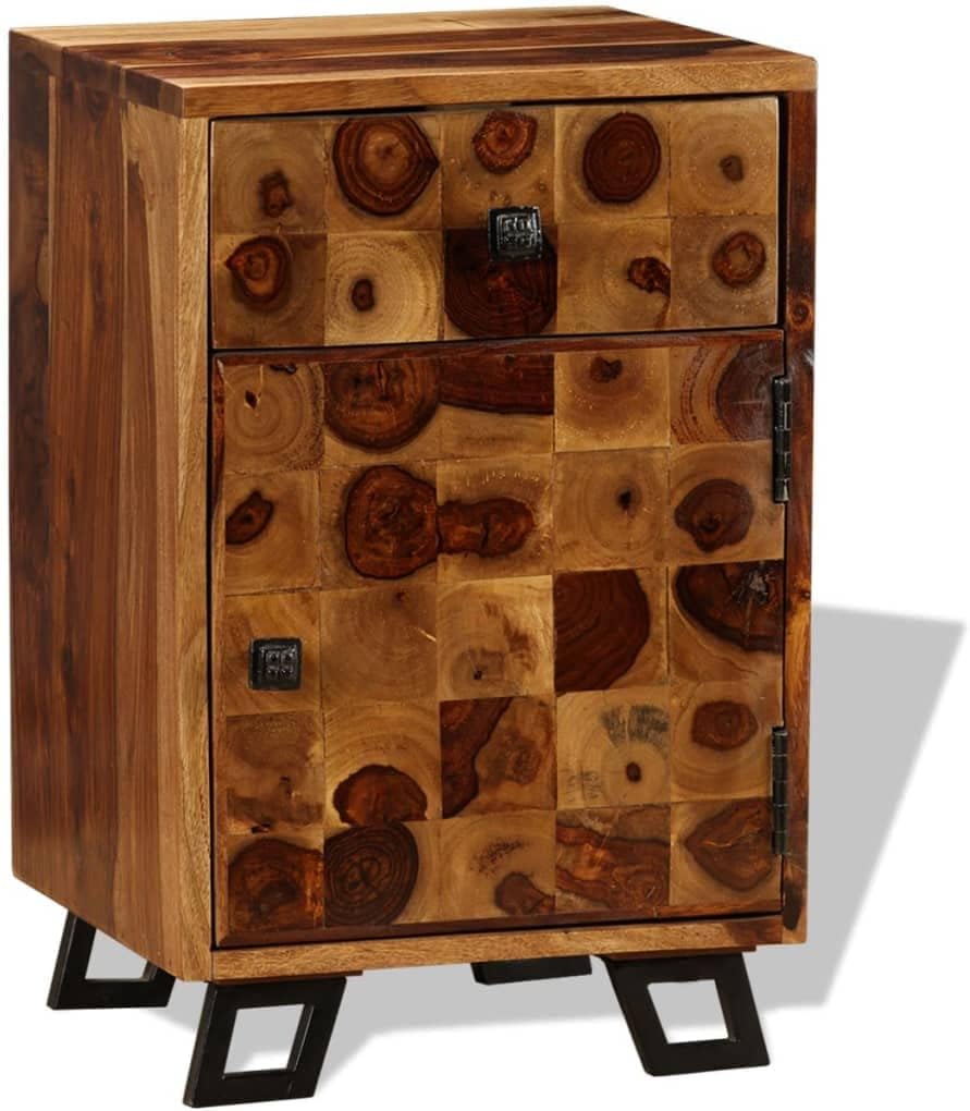 Nightstand, Night Stand for Bedroom, Nightstands Bedside Tables, Small Night Stands, Bed Side Table Solid Sheesham Wood 14.6"x11.8"x21.3"
