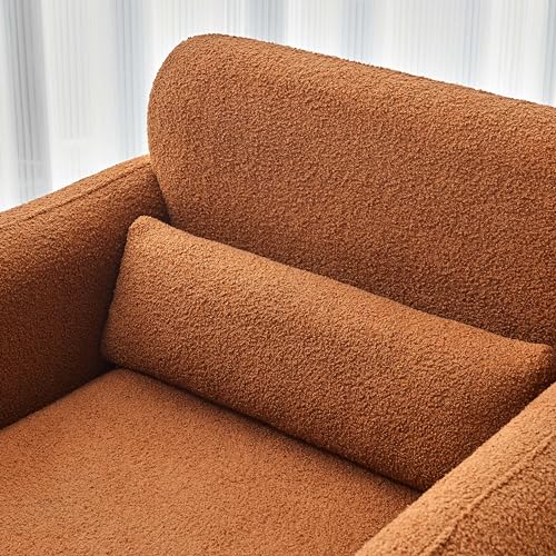 30.7 x 33.5 Modern Accent Chair with Lambskin Sherpa Fabric, Upholstered Comfy Reading Arm Chair for Living Room Bedroom Reception Waiting Room Office(Cream)…