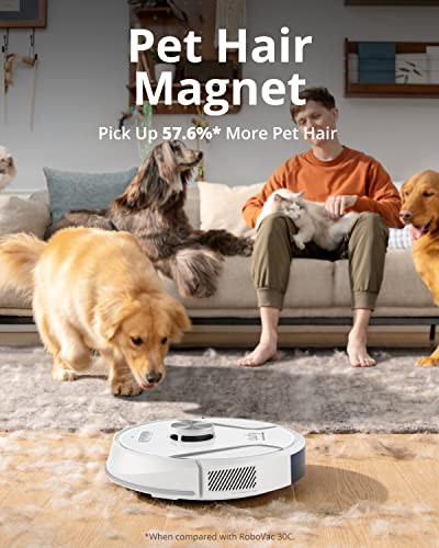 eufy by Anker, RoboVac X8, Robot Vacuum with iPath Laser Navigation, Twin-Turbine Technology generates 2000Pa x2 Suction, AI. Map 2.0 Technology, Wi-Fi, Perfect for Pet Owner(Renewed)
