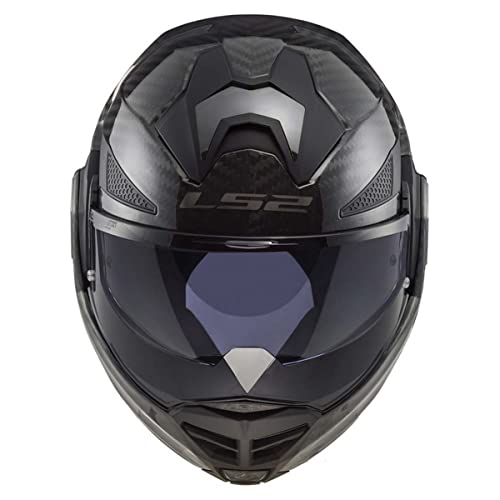 LS2 Helmets Advant X Carbon Fiber Modular Helmet with Integrated Cardo 4X Bluetooth (Matte Black - Small)