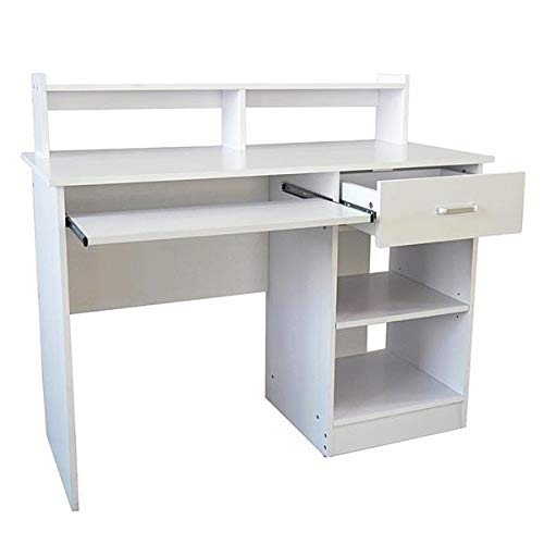 Home Office Computer Desk, Study Computer Desk Home Office Writing Small Desk, Modern Simple Style PC Table, Black Wood Frame (Black5)