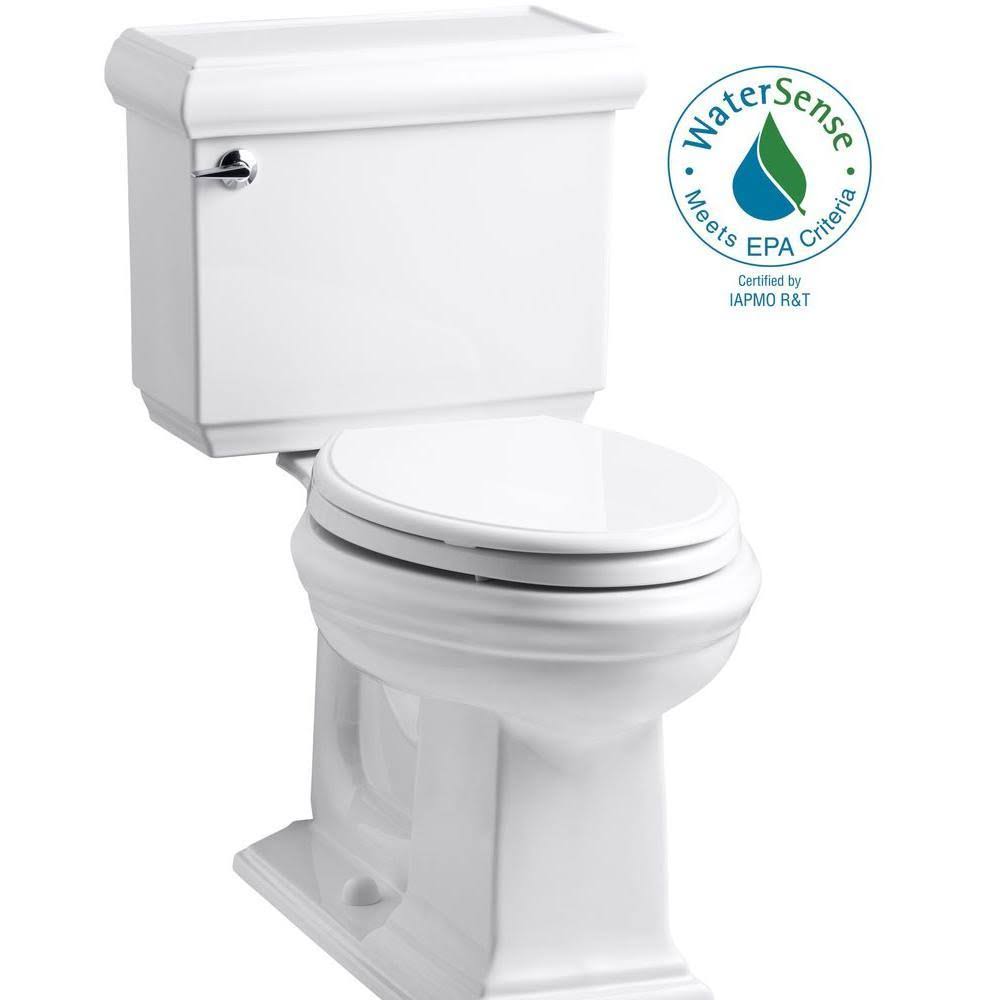 Kohler K-3816-0 Memoirs Comfort Height Two-Piece Elongated 1.28 GPF Toilet with Classic
