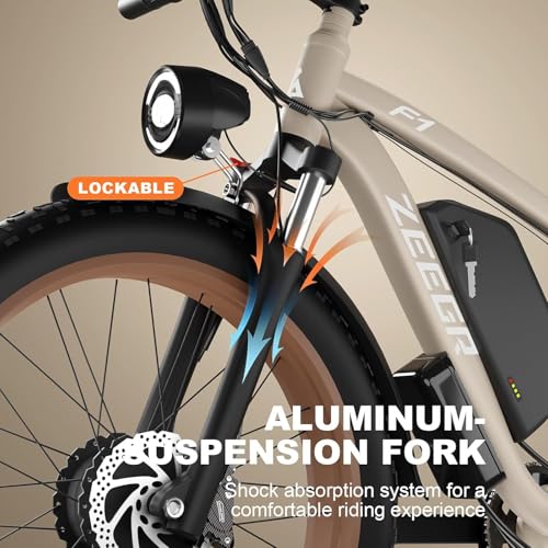 2000W Fat-Tire Electric-Bike for Adults，Dual Motor e Bike 48V 22.4AH with Hydraulic Shock Absorber 35MPH,26” Fat Tire Electric Bicycle for Snow Beach Mountain Off Road Commuter