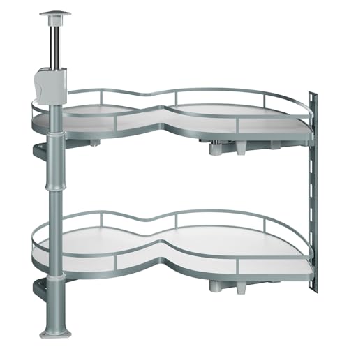 Swing Blind Corner Cabinet Organizer, 36" Blind Corner Cabinet Pull Out, 2 Tier Swing Tray Soft Close Blind Organizer for Right Handed Open
