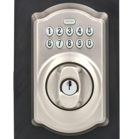 Camelot Satin Nickel Keypad Electronic Door Lock Deadbolt