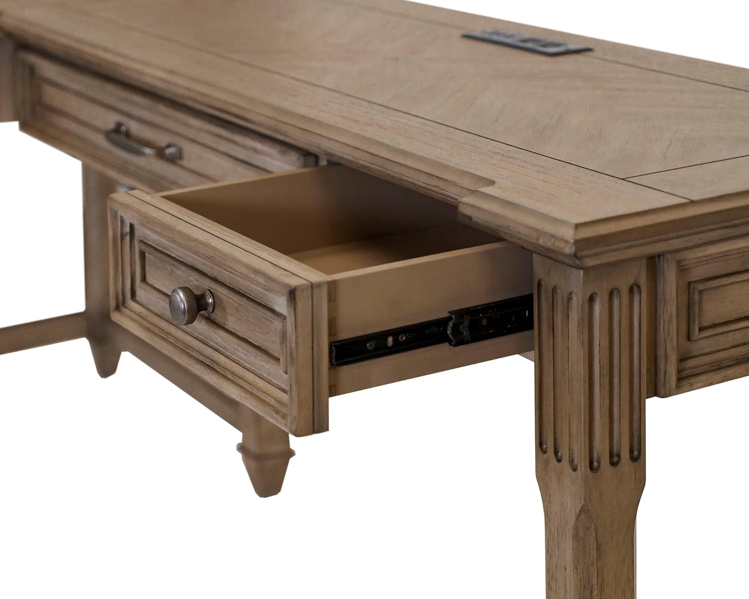 Martin Furniture Traditional Wood Open L Return, Writing Table, Office, Light Brown Desk