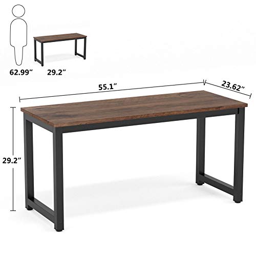 Tribesigns Modern Computer Desk, 63 x 31.5 inch Large Executive Office Desk Computer Table Study Writing Desk Workstation for Home Office, Spliced Desktop, White