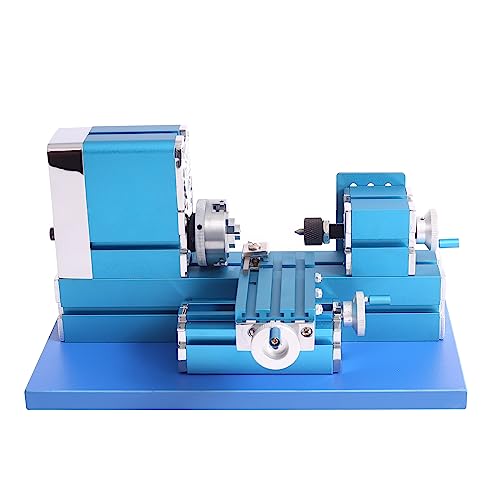 Universal Mini Metal Lathe Machine Motorized Metalworking DIY Tool Benchtop Woodworking for Hobby Science Education Modelmaking W10003M AC100V~240V (24W Lathe)